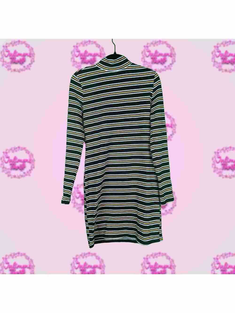 Wild Fable Striped Black Long Sleeve Dress